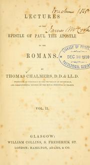 Cover of: Lectures on the Epistle of Paul, the apostle to the Romans.