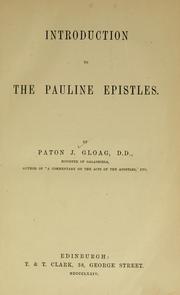 Cover of: Introduction to the Pauline Epistles.