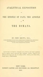 Cover of: Analytical exposition of the epistle of Paul the apostle to the Romans