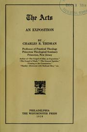 Cover of: The Acts by Charles Rosenbury Erdman