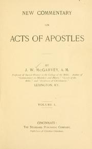 Cover of: New commentary on Acts of Apostles.