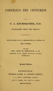 Cover of: Cornelius the centurion by Frederic Adolphus Krummacher