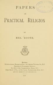 Cover of: Papers on practical religion by Catherine Booth