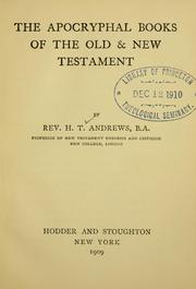 Cover of: apocryphal books of the Old and New Testament