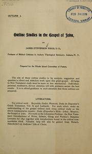 Cover of: Outline studies in the Gospel of John | James Stevenson Riggs