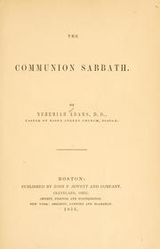 Cover of: The communion sabbath