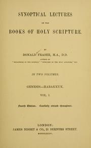 Cover of: Synoptical lectures on the books of Holy Scripture.