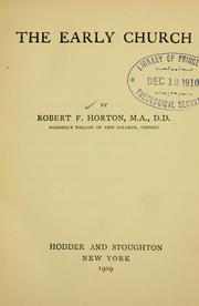 Cover of: The early church. by Robert F. Horton, Robert F. Horton