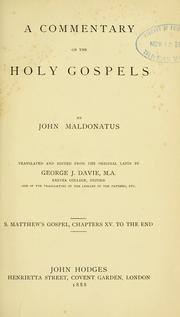 Cover of: A commentary on the Holy Gospels ... by Juan Maldonado