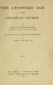 Cover of: The apostolic age of the Christian church