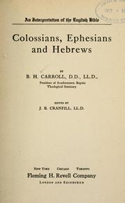 Cover of: Colossians by Benajah Harvey Carroll