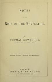 Cover of: Notes on the book of the Revelation.