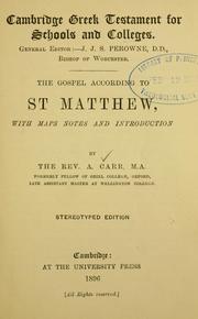 Cover of: The Gospel according to St. Matthew by Arthur Carr