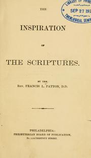 Cover of: inspiration of the Scriptures.