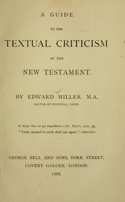 Cover of: A guide to the textual criticism of the New Testament.