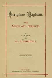 Scripture baptism by Albert Shotwell