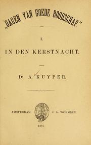 Cover of: Dagen van goede boodschap. by Abraham Kuyper