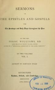 Cover of: Sermons on the Epistles and Gospels for the Sundays and holy days throughout the year. by Isaac Williams