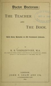 Cover of: Doctor doctorum by Robert Baker Girdlestone
