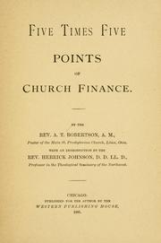 Cover of: Five times five points of church finance