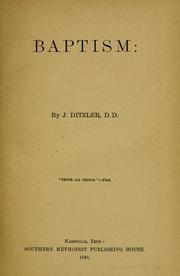 Cover of: Baptism by J. Ditzler