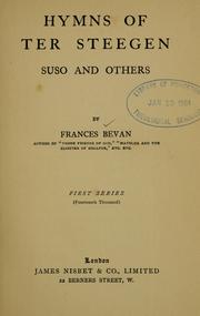 Cover of: Hymns of Ter Steegen, Suso and others by Frances A. Bevan