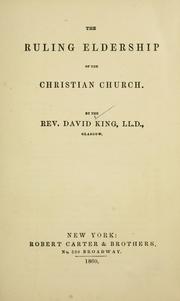 Cover of: The ruling eldership of the Christian church