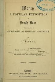 Cover of: Money: a popular exposition in rough notes by Thomas Binney