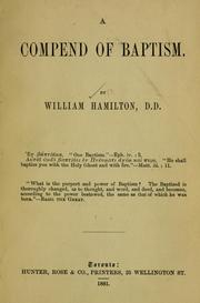 Cover of: compend of baptism