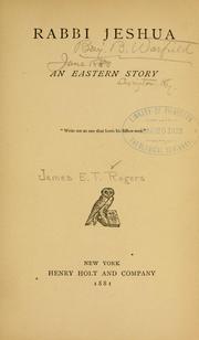 Cover of: Rabbi Jeshua by Rogers, James E. Thorold