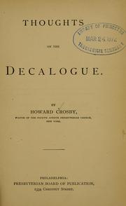 Cover of: Thoughts on the Decalogue