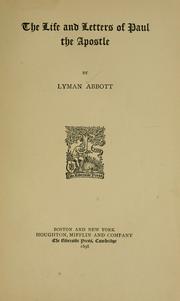 Cover of: The life and letters of Paul the Apostle by Lyman Abbott