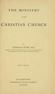 Cover of: ministry of the Christian church