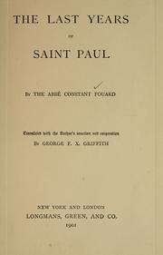Cover of: The last years of Saint Paul by Constant Fouard