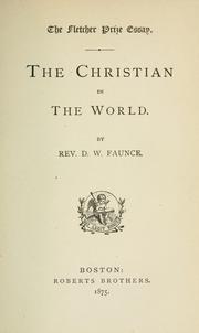 Cover of: Christian in the world