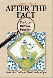 Cover of: After the Fact: The Art of Historical Detection Vol 1