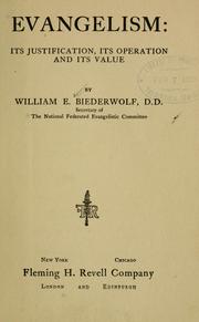 Cover of: Evangelism by William E. Biederwolf