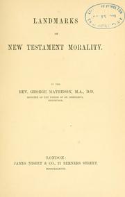 Cover of: Landmarks of New Testament morality