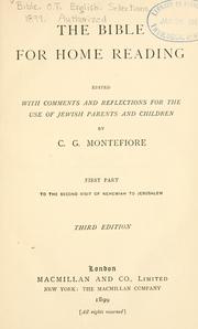 Cover of: The Bible for home reading by by C.G. Montefiore ...