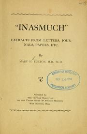 Cover of: Inasmuch | Mary H. Fulton
