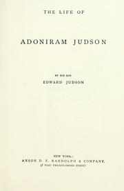 Cover of: Adoniram Judson by Edward Judson
