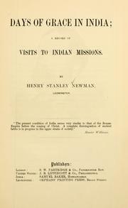 Cover of: Days of grace in India: a record of visits to Indian missions