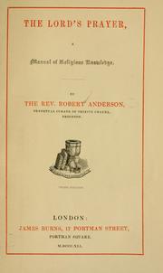 Cover of: The Lord's prayer by Robert Anderson