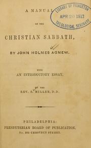 Cover of: manual on the Christian Sabbath
