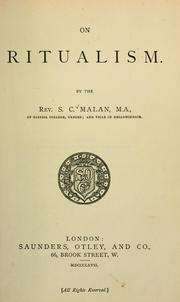 Cover of: On ritualism. by Malan, Solomon Caesar