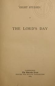Cover of: Eight studies of the Lord's day. by George Seaman Gray