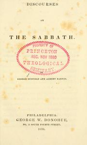 Cover of: Discourses on the Sabbath by George Duffield