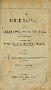 Cover of: The Bible manual by Everts, W. W.
