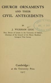 Cover of: Church ornaments and their civil antecedents