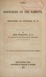Cover of: Five discourses on the Sabbath: preached at Durham, N.Y.
